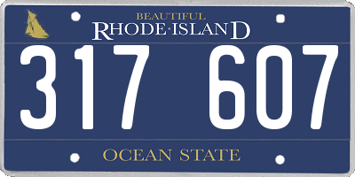 RI license plate 317607