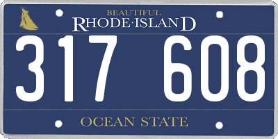 RI license plate 317608