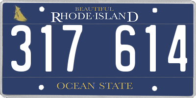 RI license plate 317614