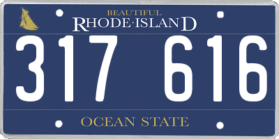 RI license plate 317616