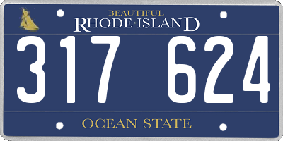 RI license plate 317624