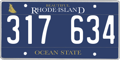 RI license plate 317634