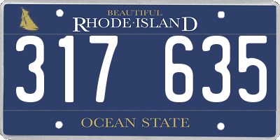 RI license plate 317635