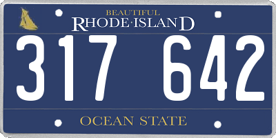 RI license plate 317642