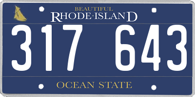 RI license plate 317643