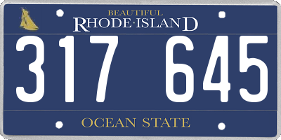 RI license plate 317645