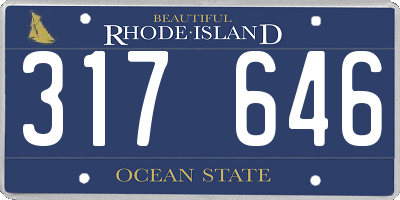 RI license plate 317646
