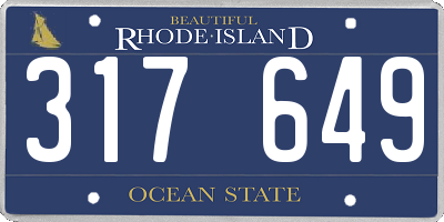 RI license plate 317649