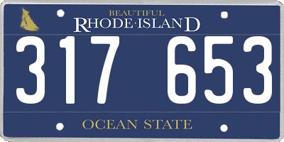 RI license plate 317653