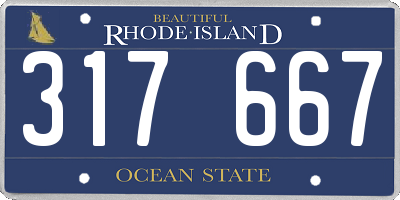 RI license plate 317667