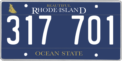 RI license plate 317701