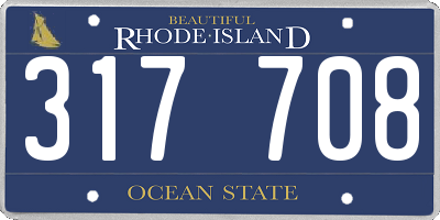 RI license plate 317708