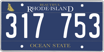 RI license plate 317753