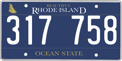 RI license plate 317758