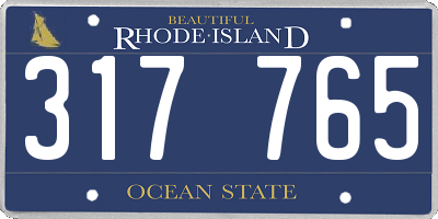 RI license plate 317765