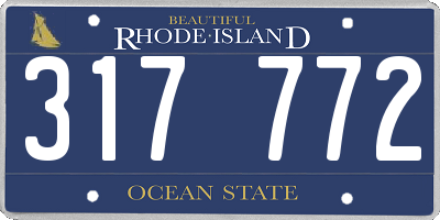 RI license plate 317772