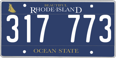 RI license plate 317773