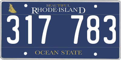 RI license plate 317783