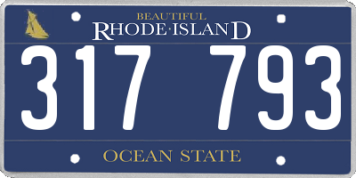 RI license plate 317793