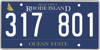 RI license plate 317801