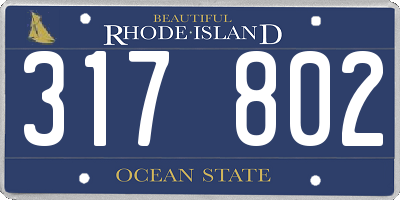 RI license plate 317802