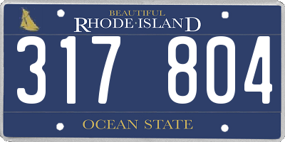 RI license plate 317804