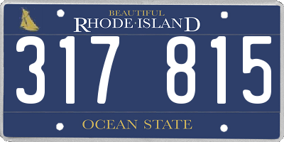 RI license plate 317815