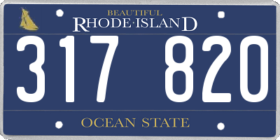 RI license plate 317820