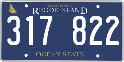 RI license plate 317822