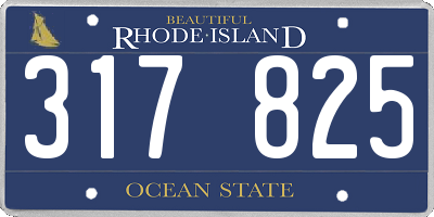 RI license plate 317825