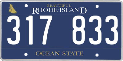 RI license plate 317833