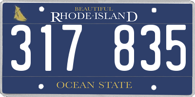 RI license plate 317835