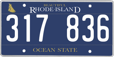 RI license plate 317836