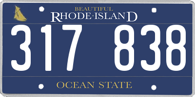 RI license plate 317838