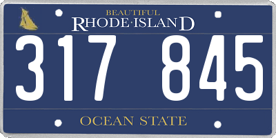RI license plate 317845