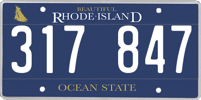 RI license plate 317847