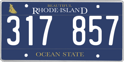 RI license plate 317857