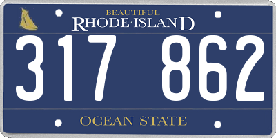 RI license plate 317862
