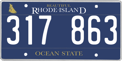 RI license plate 317863