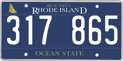 RI license plate 317865