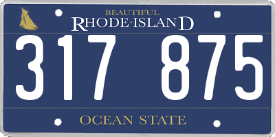 RI license plate 317875