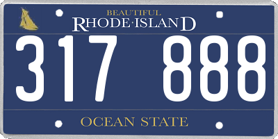 RI license plate 317888