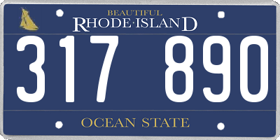 RI license plate 317890