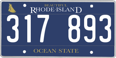 RI license plate 317893