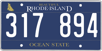 RI license plate 317894