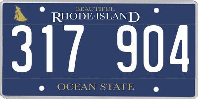 RI license plate 317904
