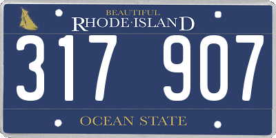 RI license plate 317907