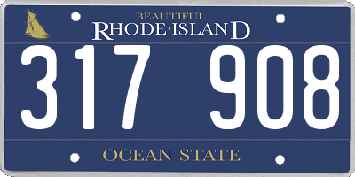 RI license plate 317908