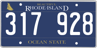 RI license plate 317928