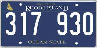RI license plate 317930